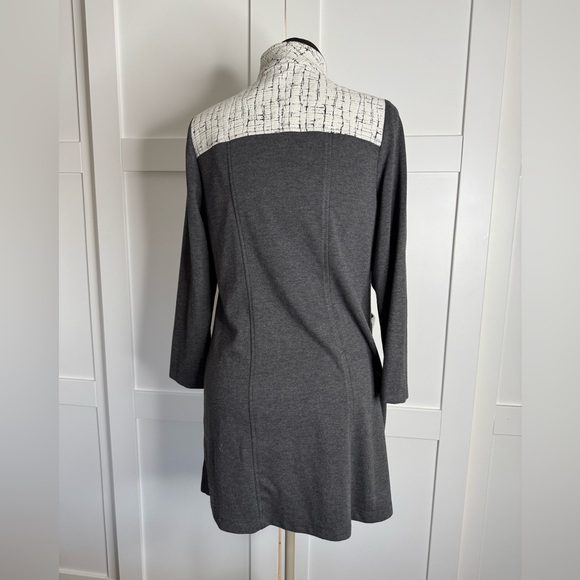 IC by Connie K Mandarin Neckline Long Jacket Open Front Coat - Picture 6 of 10